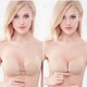 Невидимый силиконовый бюстгальтер Fly Bra B009 Beige, без бретель на шнуровке - изображение 1