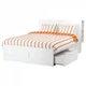 Каркас ліжка з 2 шухлядами IKEA BRIMNES Luröy 160x200 см Білий 891.574.55 - зображення 1