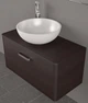 Тумба Fancy Marble FIJI 80 (Fiji 80 + 0304101) венге с каменной столешницей и умывальником Mona 420 (19009) - изображение 1