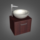 Тумба Fancy Marble FIJI 50 (Fiji 50 + 0304101) венге с каменной столешницей и умывальником Mona 420 (19003) - изображение 1