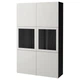 Сервант IKEA (ІКЕА) BESTÅ 120х40х192см Lappviken чорно-коричневий сірий (992.054.70) - зображення 1