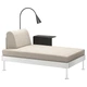 Шезлонг IKEA (ИКЕА) DELAKTIG Gunnared с лампой и подлокотником бежевый (592.890.37) - изображение 1