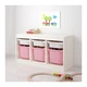 Органайзер с ящиками для игрушек IKEA (ИКЕА) TROFAST белый розовый 99x56см (092.284.71) - изображение 3