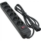 Сетевой фильтр питания Patron 2 m3*1mm2 (SP-1065U) 6 розеток BLACK (EXT-PN-SP-1065U) - изображение 1