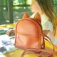 Мини рюкзак-сумка с ушками кота рыжий 17×20 см - изображение 2