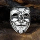 Перстень Win Маска Гая Фокса Guy Fawkes mask Розмір (21) 2,8х2,6х3,3 см Сталевий (25453) - зображення 2