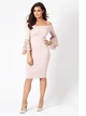 Платье с кружевными вставками на рукавах в стиле флейты Jessica Wright EB-4297 2XL (731592XL) Телесный - изображение 1