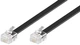 Кабель телефонний Goobay RJ12 M/M 15.0m плоский Flat 6P6C AWG28 1:1 чорний(75.05.0324) - зображення 1