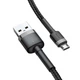 Кабель Baseus cafule Cable USB For Micro 2.4A 1M Gray+Black (CAMKLF-BG1) - изображение 1