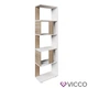 Шафа стелаж книжковий, 5 комірок Vicco, білий, сонома - зображення 5