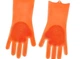 Силиконовые многофункциональные перчатки для мытья и чистки Magic Silicone Gloves Оранжевые - изображение 3
