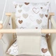 Тканевые подвесные качели Infancy Молочные с коричневыми сердцами - изображение 4
