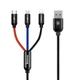 Кабель Baseus Three Primary Colors 3-in-1 Cable Black (CAMLT-BSY01) - изображение 1