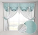 Кухонная занавеска мятно-голубая Adagio Windows Decor с ламбрекеном в размере 2х1,7м - изображение 1