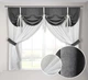 Кухонні фіранки темно-сіра Adagio Windows Decor з ламбрекеном в розмірі 2х1,7м - зображення 1