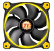 Вентилятор Thermaltake Riing 14 LED Yellow (CL-F039-PL14YL-A), 140х140х25 мм, 3pin, черный - изображение 1