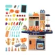 Игровой набор Limo Toy детская кухня Home Kitchen, вода , свет, звук 65 аксессуаров, высота 94 см (889-155) - изображение 4
