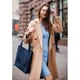 Кожаная женская сумка шоппер Бэтси синяя - изображение 1