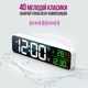 Часы настольные электронные зеркальные Losso Premium (GT) LONG с LED подсветкой, белые - изображение 2