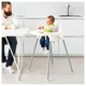 Детский стульчик IKEA ANTILOP высокий с поддончиком серебро 290.672.93 - изображение 2