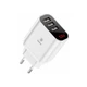 Сетевое зарядное устройство Baseus Mirror Lake Intelligent Digital Display 3USB Travel Charger 3.4A White - изображение 1