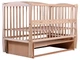Кровать Babyroom Еліт резьба, маятник, откидной бок DER-6 бук светлый (натуральный) - изображение 1