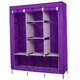 Складной тканевый шкаф для одежды HCX AG Storage Wardrobe 88130 на 3 секции Purple - изображение 3