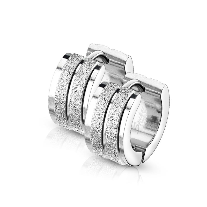 

Серьги кольца из стали Spikes Grooved Line SE3563 8044