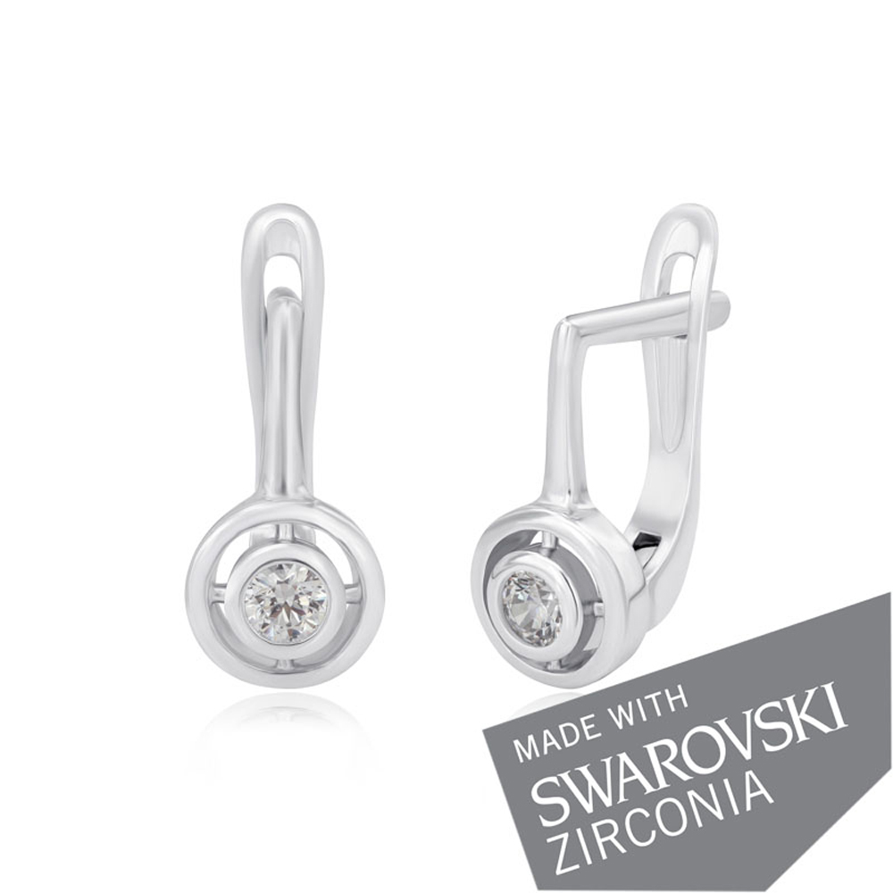 

Серебряные серьги Silvex925 с цирконием Swarovski (вес 2.6 г) модели СК2С/187