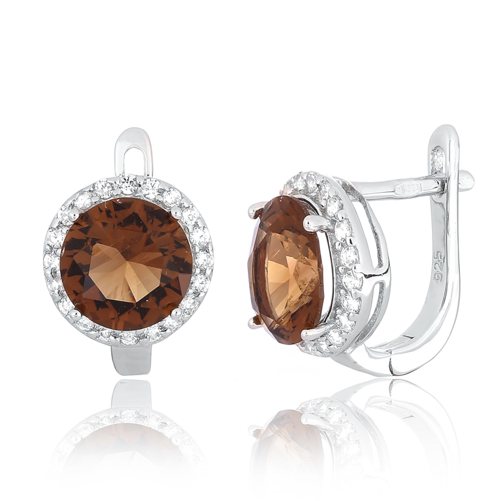 

Серебряные серьги Silvex925 с фианитом (вес 3.6 г) модели СК2ФРТ/437
