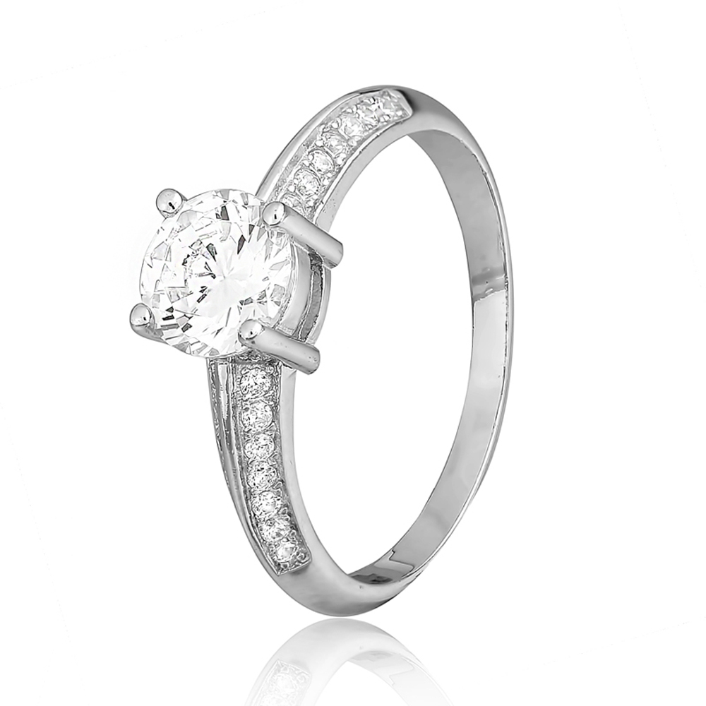 

Серебряное кольцо Silvex925 17.8 мм с фианитом (вес 2.6 г) модели К2Ф/240-И