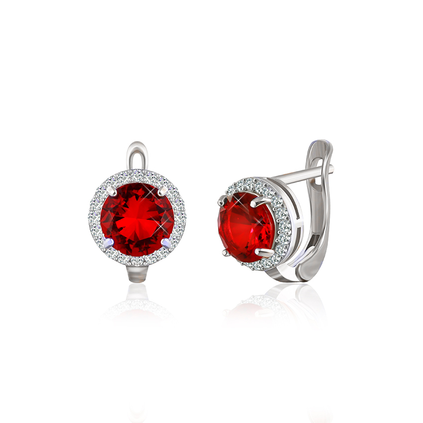 

Серебряные серьги Silvex925 с фианитом (вес 4.7 г) модели СК2ФГ/408