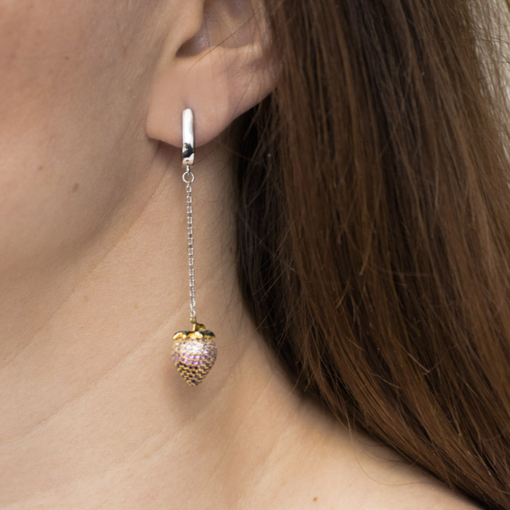 

Серебряные серьги S-ONIKS «Клубничка» с фианитом (8.2 г) модели 122086-8,2