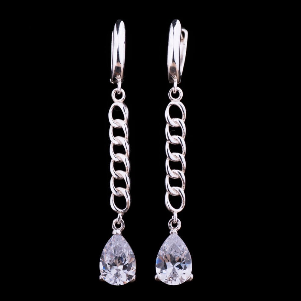

Серебряные серьги S-ONIKS «Капельки» с фианитом (5.4 г) модели 121614-5,4
