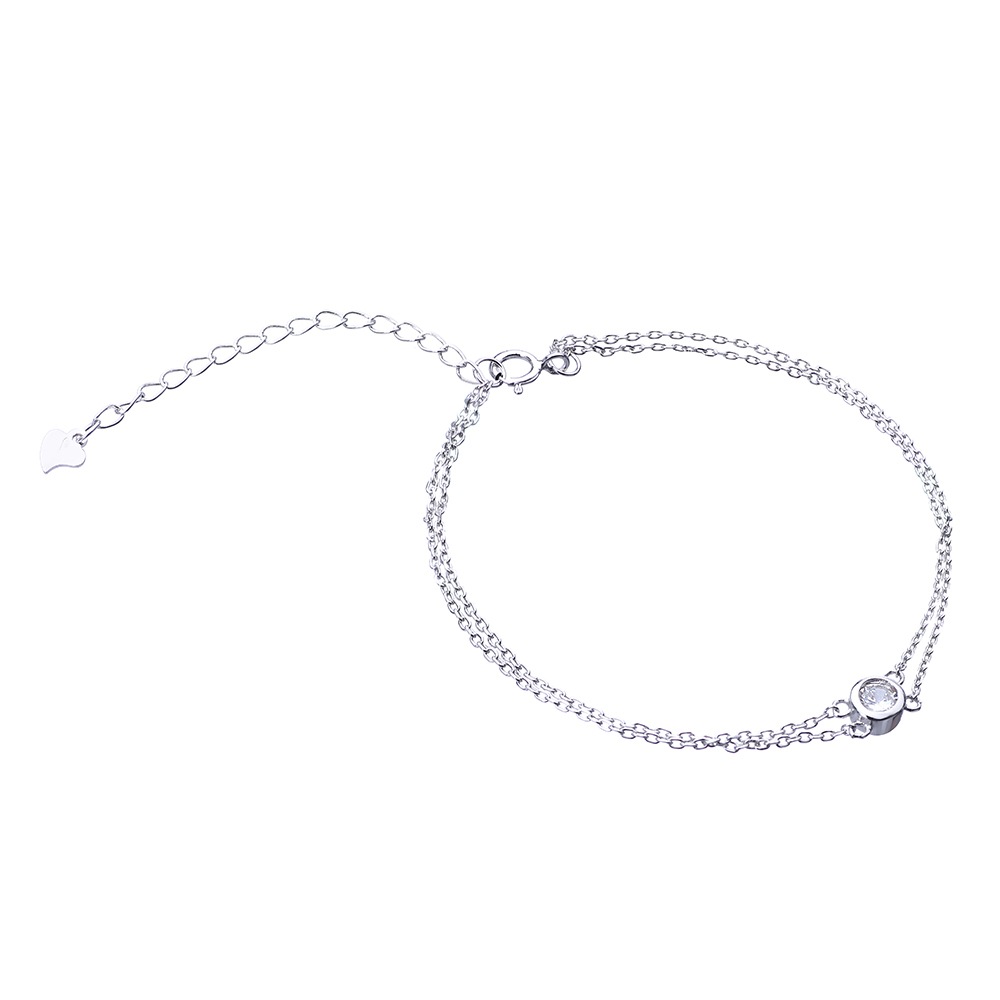 

Серебряный браслет Silvex925 16+5 ±2 см с фианитом (вес 1.6 г) модели Б2Ф/1004