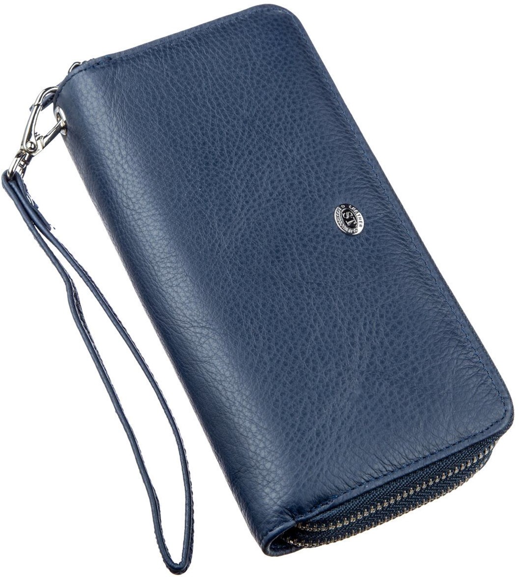 Акция на Жіночий гаманець шкіряний ST Leather Accessories 18869 Синій от Rozetka