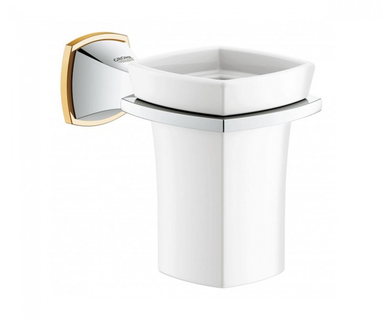 

Стакан для щеток настенный GROHE GRANDERA 40626IG0 хром-золото (58084)