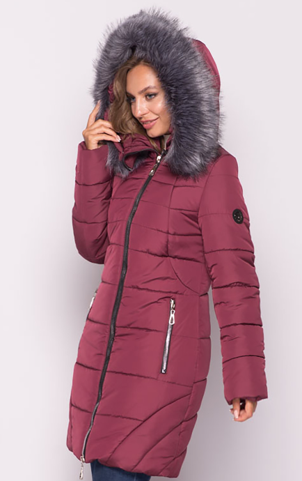 

Женская куртка зимняя MODA 00077-34 (54) XXXL Бордовый (00077-4 F)