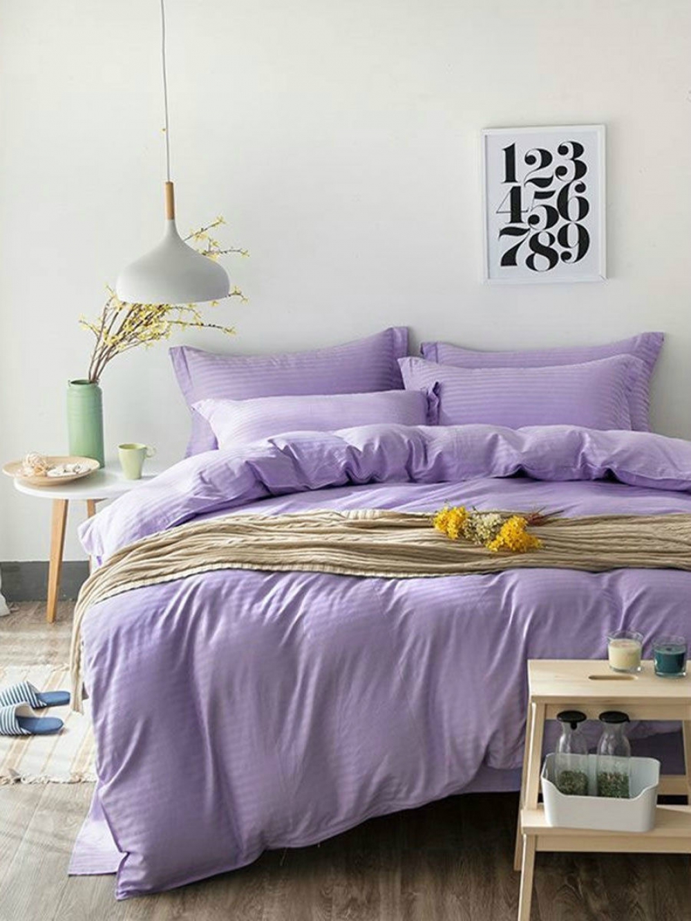 

Комплект постельного белья Komfort-tekstil Сатин Stripe LAVENDER 1/1см нав. 50/70см (Евро)
