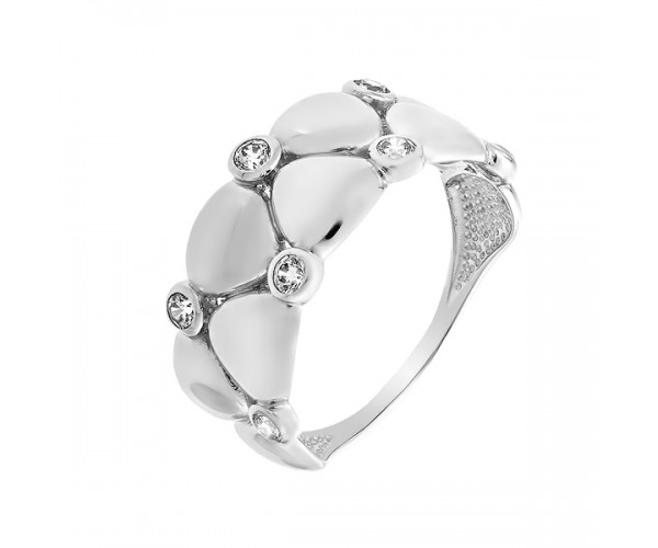 

Кольцо серебряное фантазия с фианитами размер 16 КВ2664