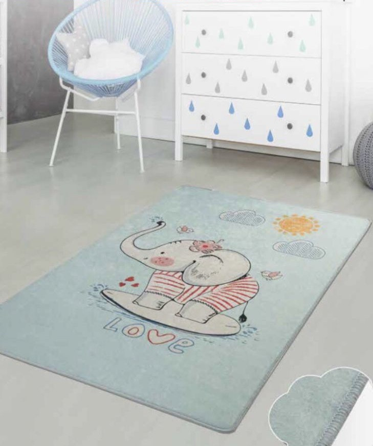 

Ковер детский безворсовый Chilai Home 140 х 190 см., Balloons mavi