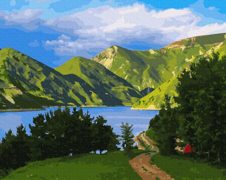 

Картина по номерам Rainbow Art Горное озеро 40*50 см (без коробки) арт.BK-GX30894
