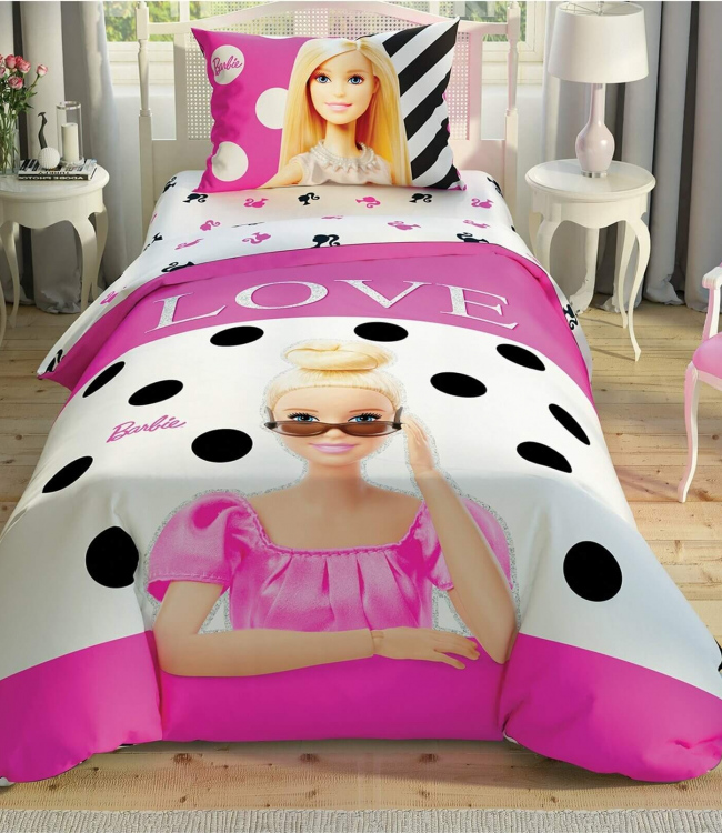 

Комплект постельного белья Tac Disney полуторный ранфорс Barbie Glitter подростковый арт.TAC60244702