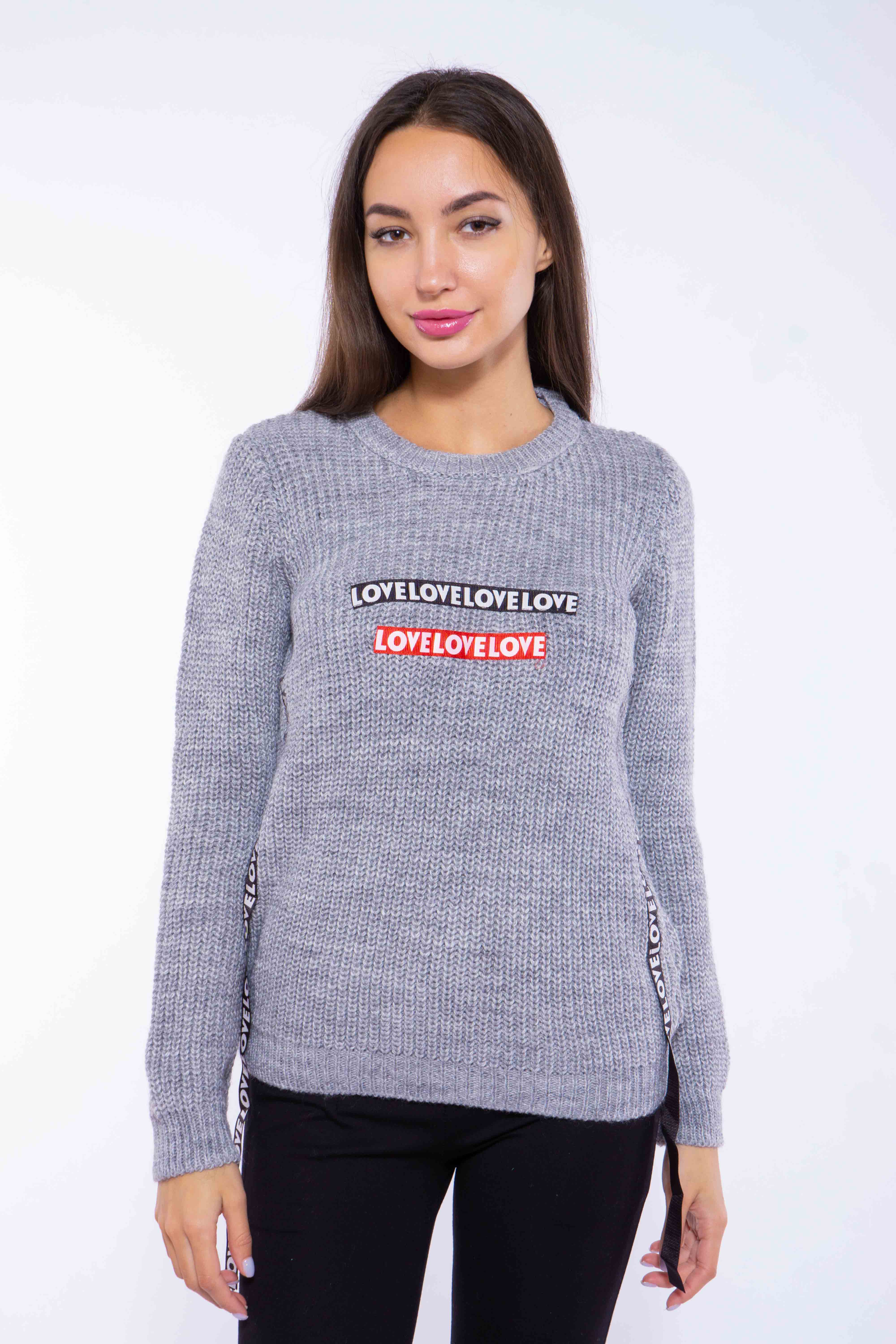 

Свитер женский с нашивками Time of Style 120PVA1032 S/M Серый