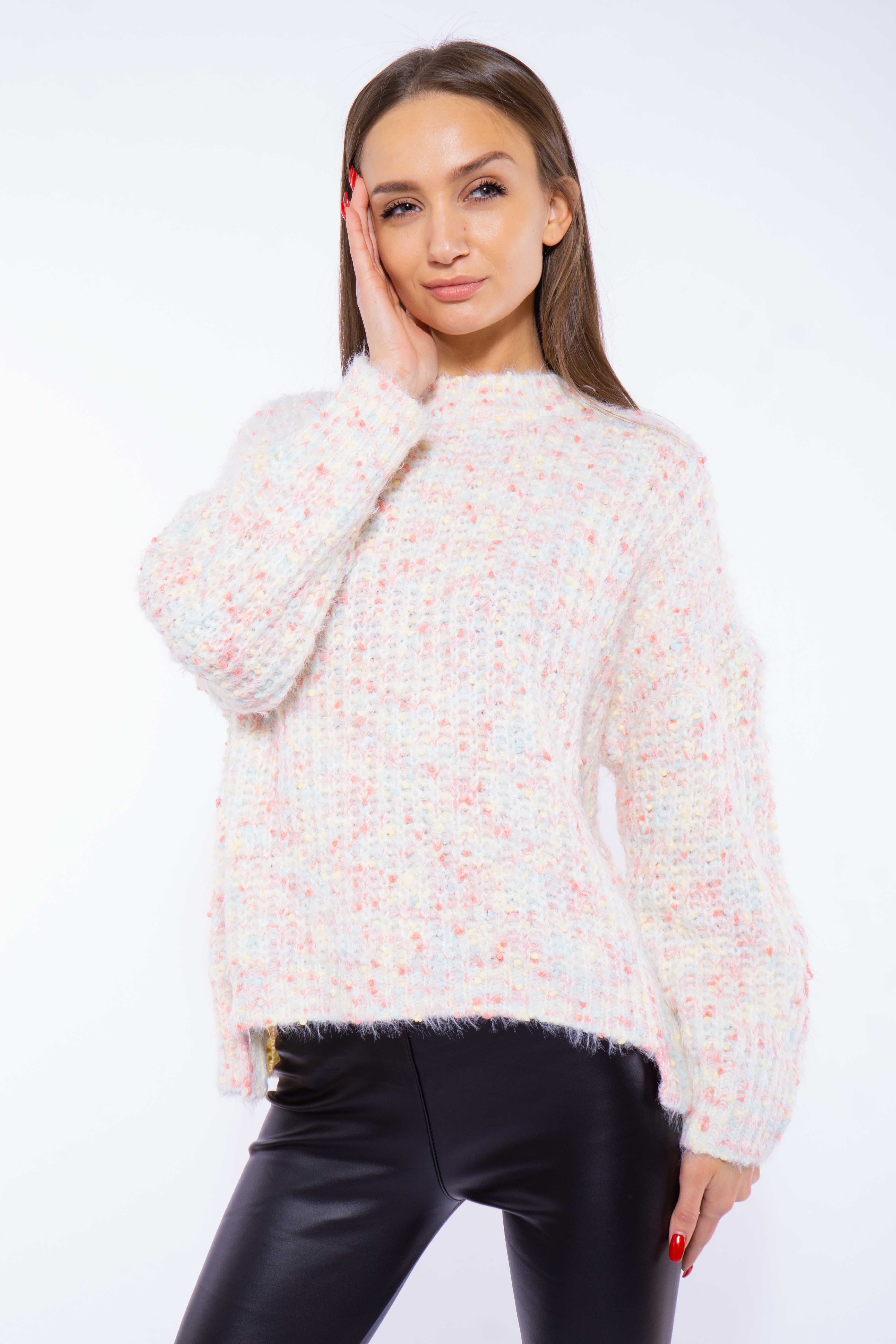 

Свитер женский Oversize Time of Style 120PFA399197 L-XL Розово-желтый