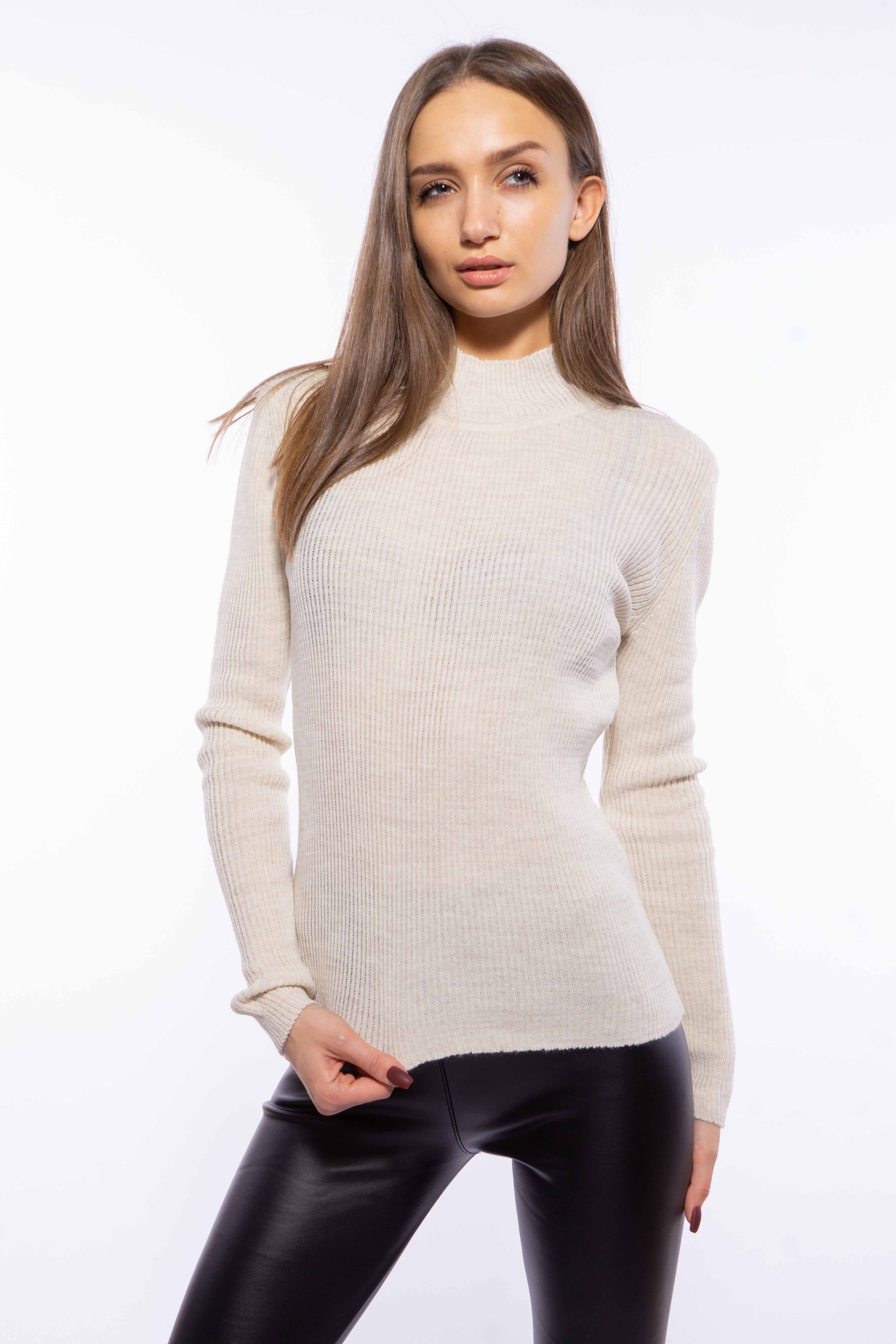 

Гольф однотонный Time of Style 607F006 - Светло-бежевый, Гольф однотонный Time of Style 607F006 S-M Светло-бежевый