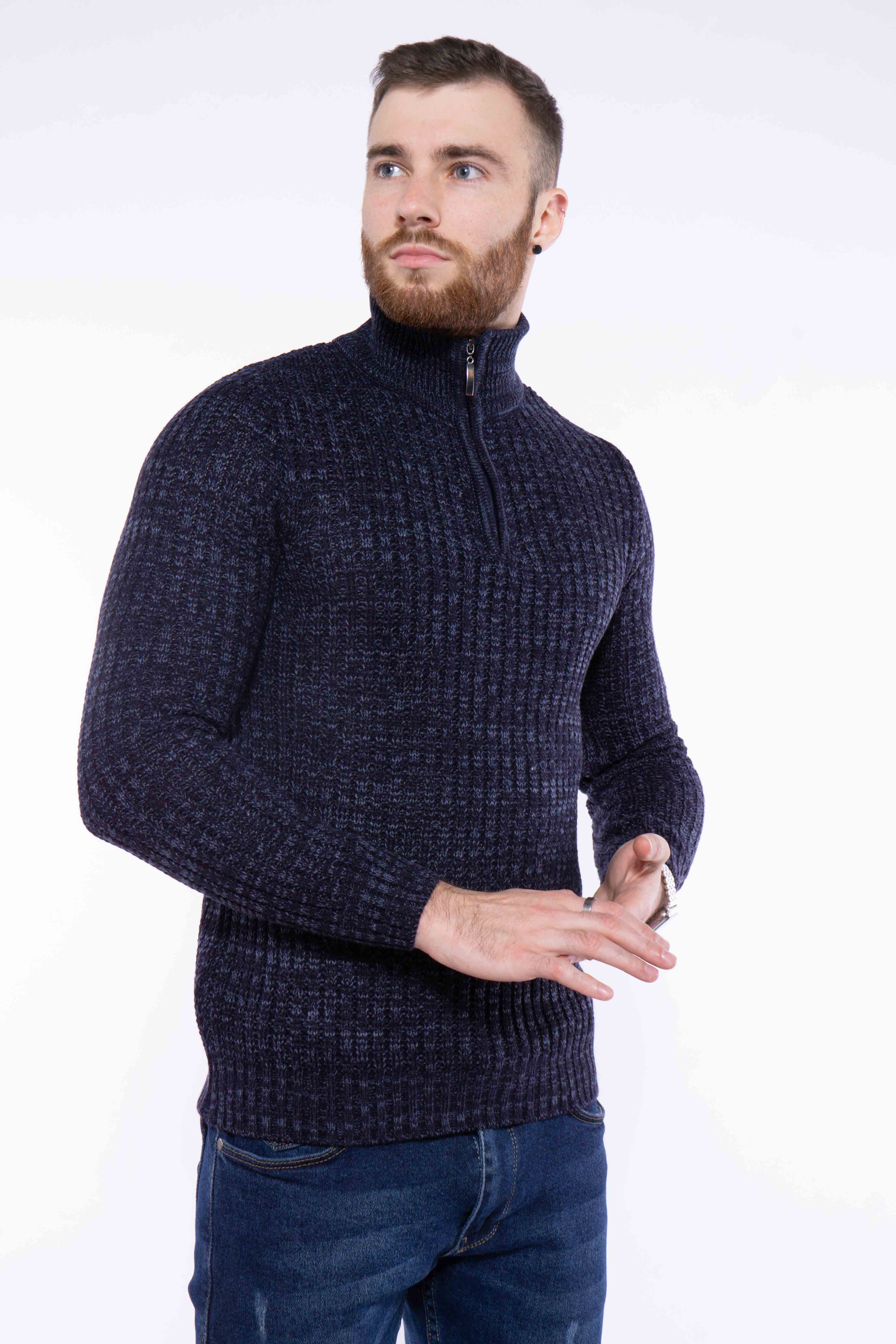 

Кофта с воротом на молнии Time of Style 609F66 M Чернильный