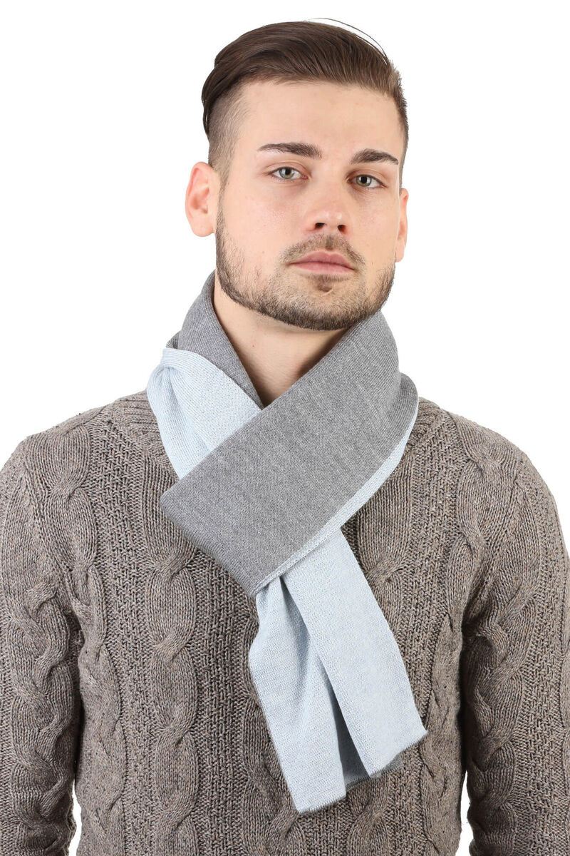 

Шарф шерстяной серый с голубым Balke Fashion
