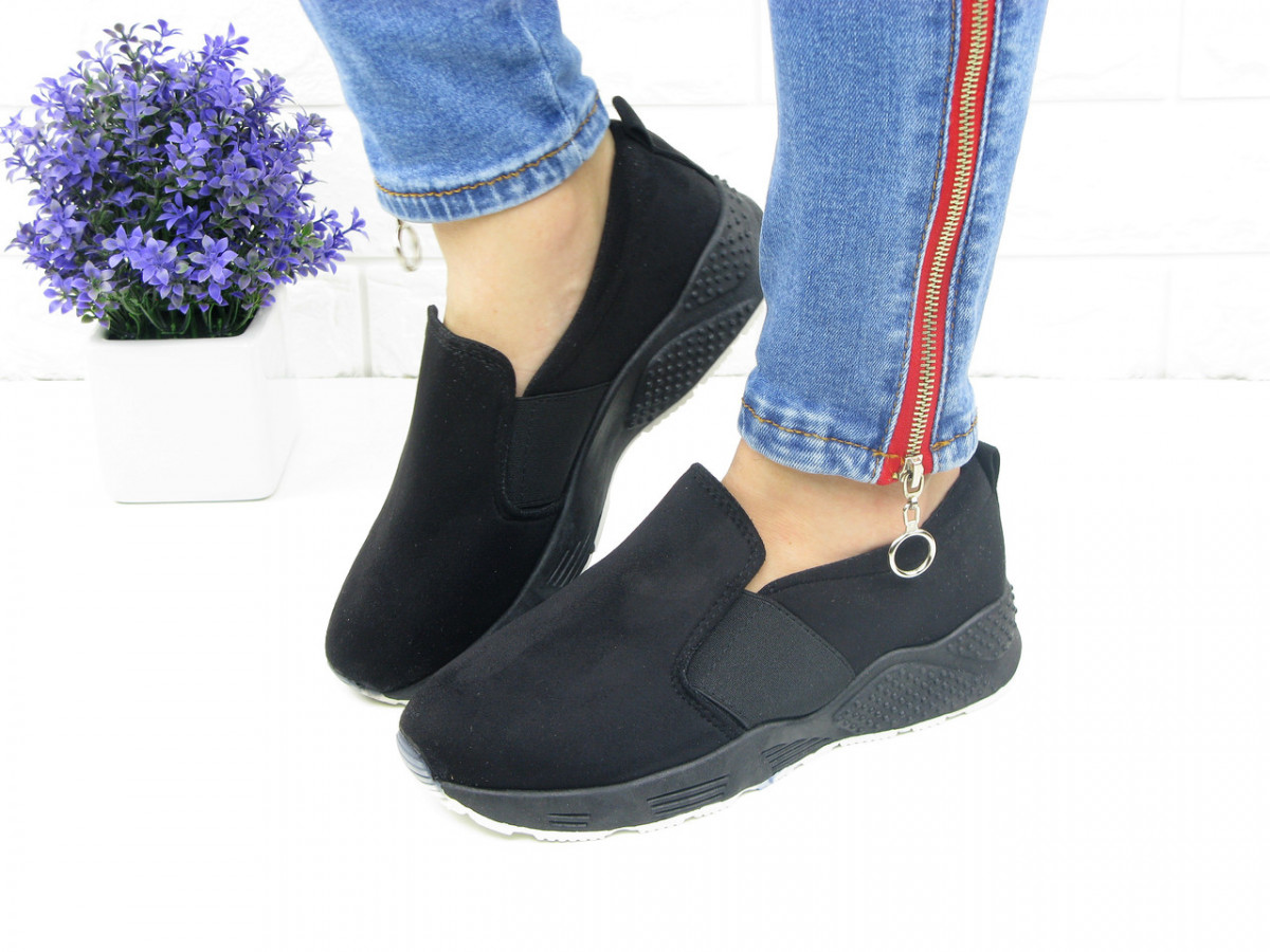 

Женские стильные слипоны Fashion Muffin 1006 39 размер 23,5 см Черный