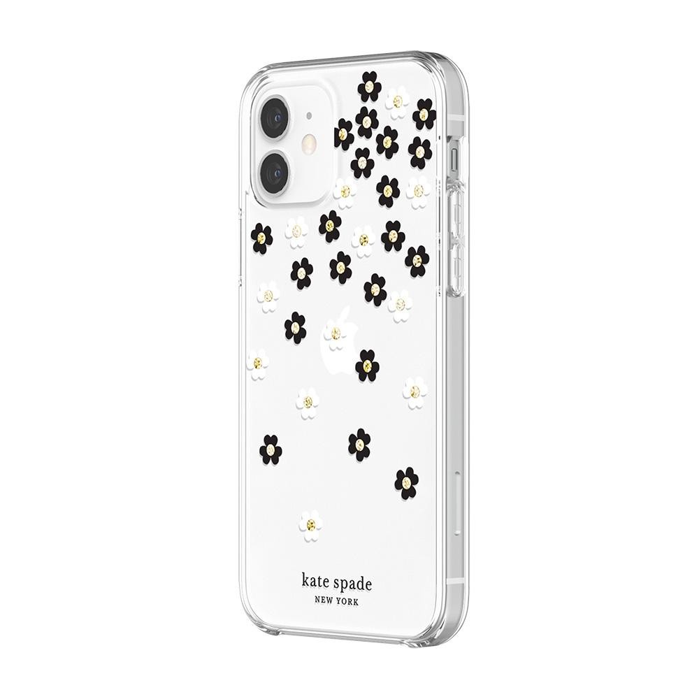 

Чехол для телефона Kate Spade New York Protective Hardshell Case (1-PC Comold) for iPhone 12 Pro Scattered Flowers Black/White/Gold Gems/Clear/White (KSIPH-153-SFLBW)